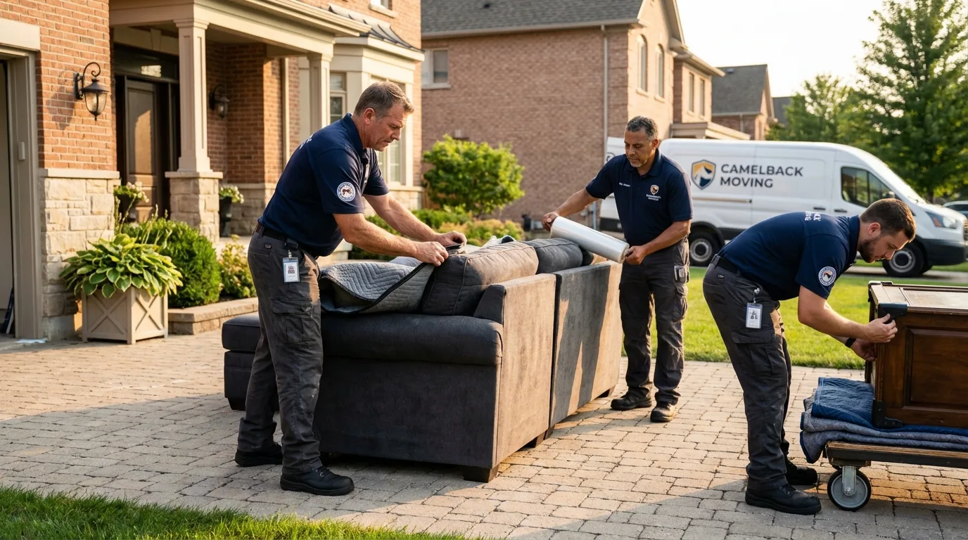 Large estate moving crew wrapping furniture in Sierra Blanca, TX